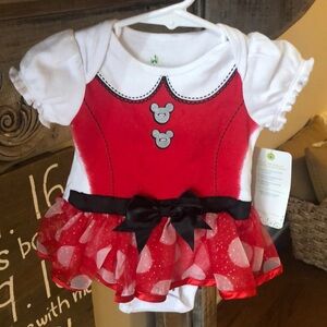 Red and White Disney Minnie Baby Dress with Bow (New)